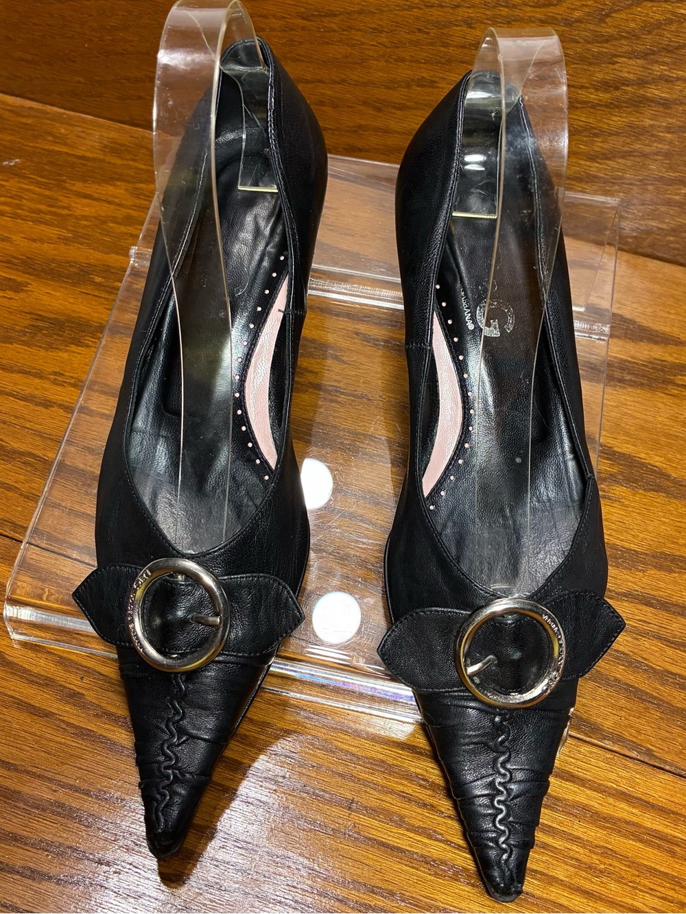 Y2K VTG D&G Dolce & Gabbana Buckle Pointed Toe Kitten Heel Pumps EU 35.5 US 5.5 - Picture 9 of 16